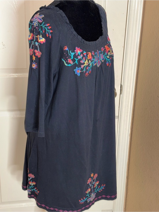 Johnny Was Dresses & Skirts - Johnny Was JWLA Black Embroidered Dress Long Sleeve Womens Large